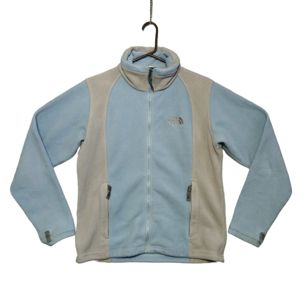 The North Face Fleece Jacket Womens Medium Blue Grey Full Zip NF0A33LU Denali